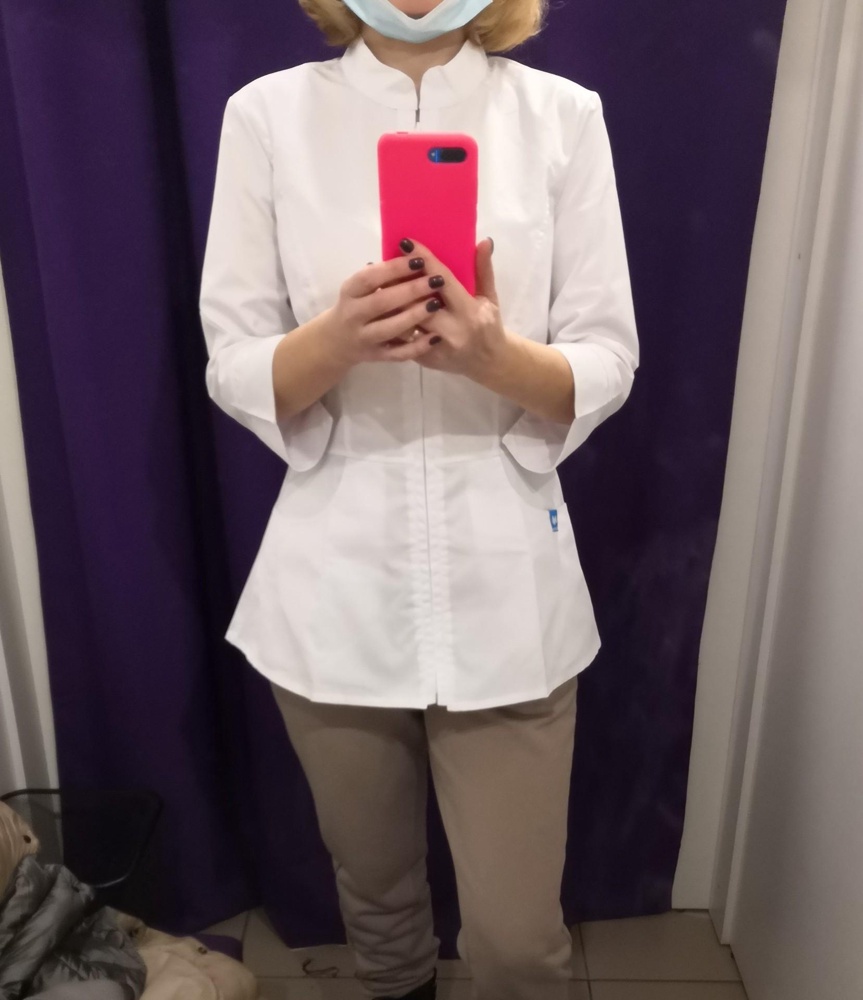 Качество рубашки отличное, красивый фасон! Но, к сожалению, возврат, тк на мой 42-44, 44 размер оказался впритык, мне не комфортно, в плечах тянет, работать будет неудобно. Буду ждать, когда появится 46 р