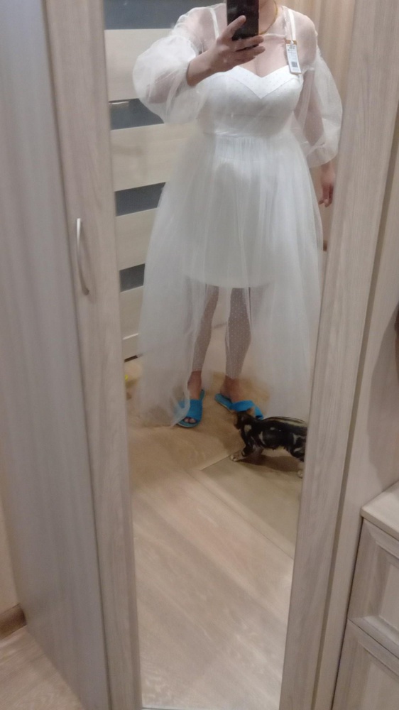 Само по себе платье крутое, но оно больше на совсем худеньких,  у меня большая грудь , сама 46 размера, смотрится как баба на чайник, очень толстит!!!  Без накидки если, прикольное летнее платье, но мне для другого случая..... Возврат