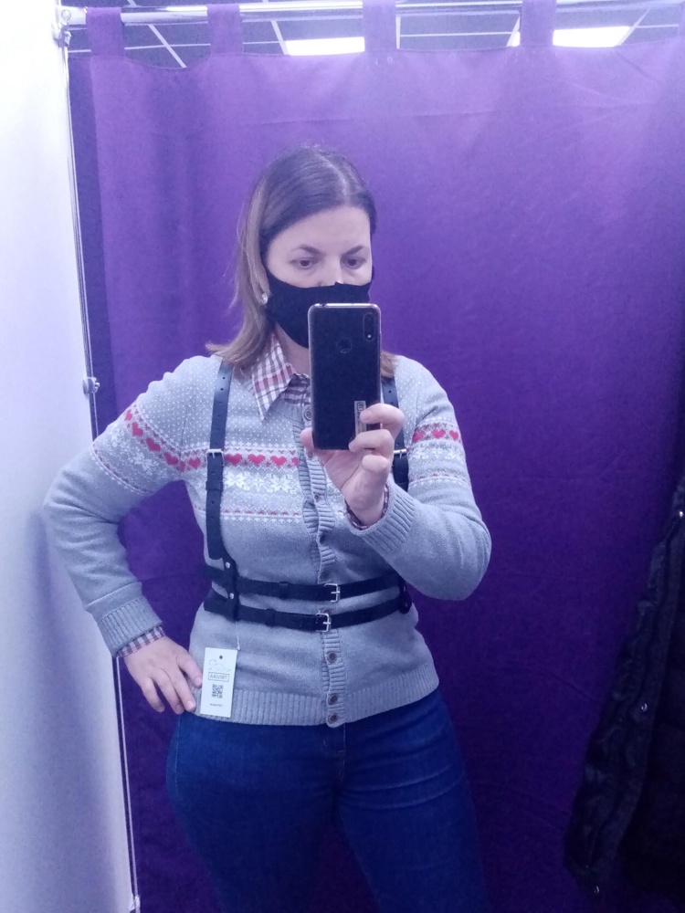 Портупея-супер!!! Хорошо, что себя аккуратно измерила. См. всем таблицу☝️Планирую носить с белой рубашкой и чёрными брюками. Строго, стильно, но с изюминкой😉☝️