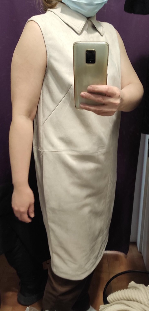 Товар отличный ткань приятная, сшито аккуратно. Отказ так как большемерит в груди.