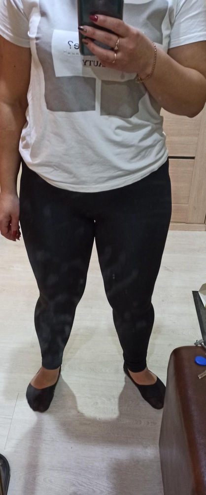 Отличные лосины! Почитав отзывы на свой 48 размер,взяла xl и угадала. Лосины плотные не просвечивают, посадка высокая,что очень хорошо.