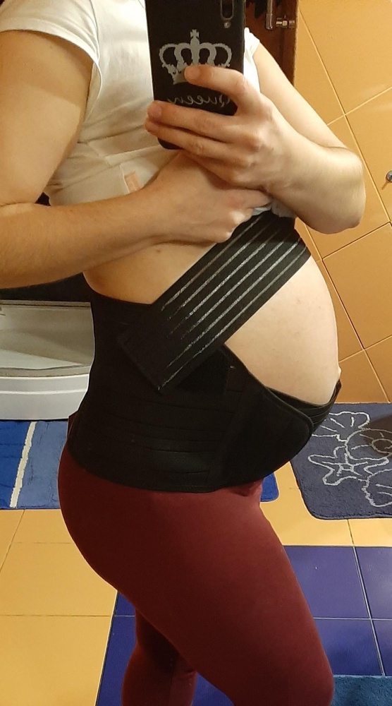 Бандаж удобный ,живот придерживает и легче ходить на обхват живота 90см.7ой месяц, Взяла L подошло все отлично)Спасибо 😊