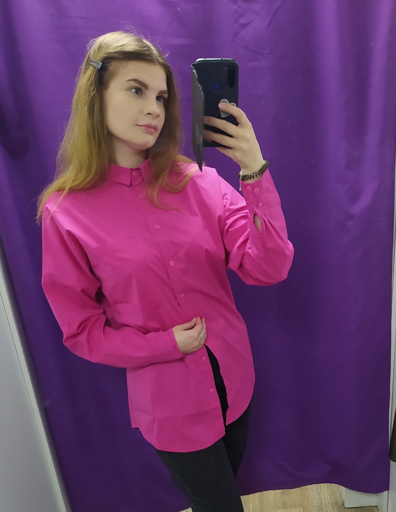 Отличная рубашка! Яркий цвет, как раз на весну👍Приятная к телу🥰