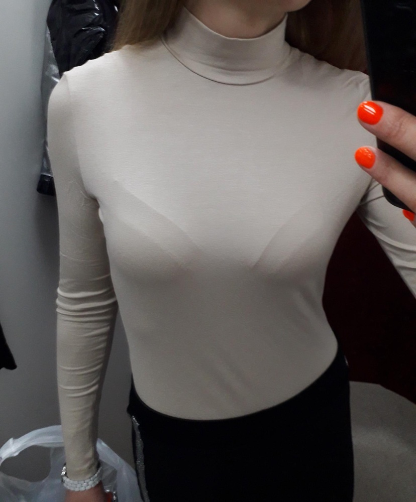 Боди очень понравилось! Цвет универсальный, красивый! Ткань тонкая. Советую к покупке. На свой 44 взяла 40