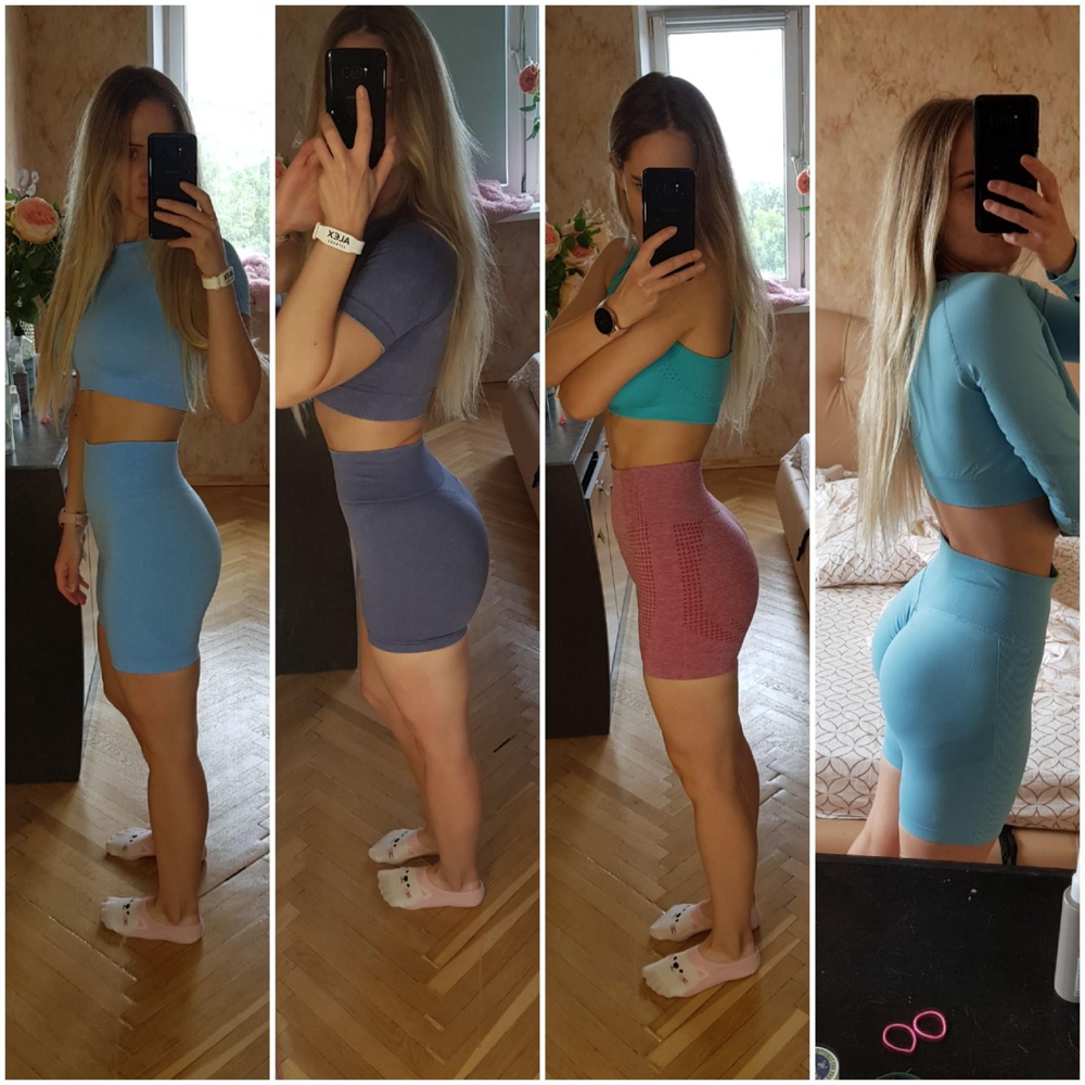 Хорошие шорты.

В ноги не впитываются, а мне все впивается обычно. Попу не плющит (прилагаю коллаж)

Брала розовый, мне цвет показался бледнооват, заказала голубой, какие-то точно возьму. Посадка талии мне тоже понравилась. Дикой любви не случилось. Просто хорошо.