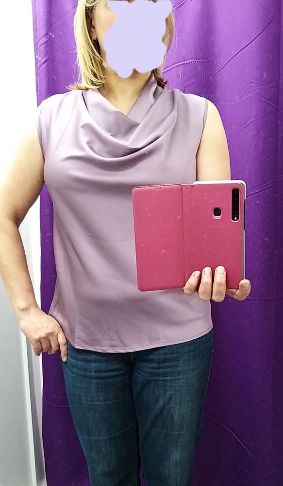 Мне понравился топ. Приятная к телу ткань,  цвет, ношу 50 размер, подошёл.