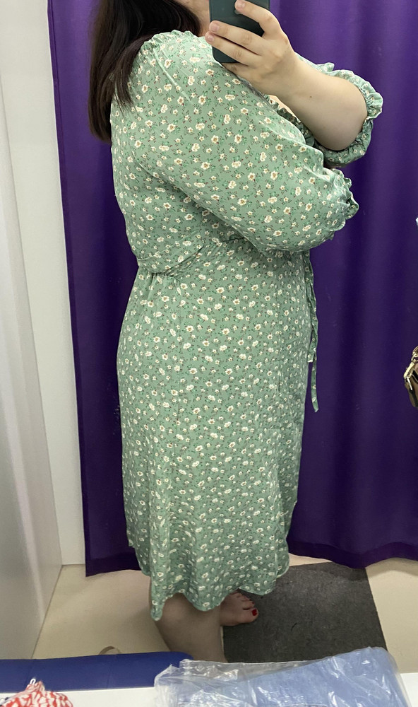 Платье очень симпатичное, женственное. Отказ,т.к. ткань полиэстер, в нем будет жарко. 