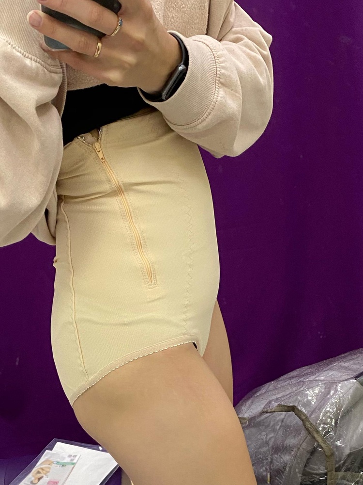 Талия у меня 75, после КС, можно было бы ещё меньше , для большей утяжки, но это самый маленький размер