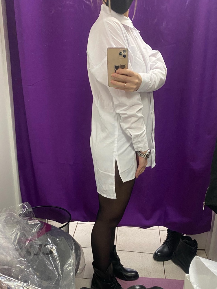 Рубашка оверсайз,ткань плотная.К качеству пошива претензий нет.На рост 160 длинновата,носить буду с ремнём.Рекомендую.