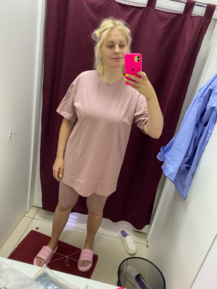 Велосипедки офигенные, заказала с футболкой - смотрится как хороший костюм для прогулок, никак не для сна)) мягкие, цвет красивый. Попозже другого цвета закажу.