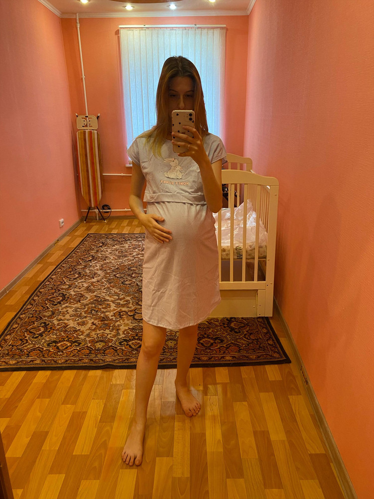 Хорошая сорочка,прилегает хорошо к телу.Брала 44,хотя у меня 42.Села просто шик.В роддом самое то.