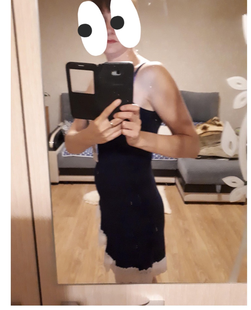 На мой 42-44 взяла 42.Сидит хорошо.Выше колена при росте 166.Возможно вперди можно было бы не такой глубокий разрез,но  впринципе норм