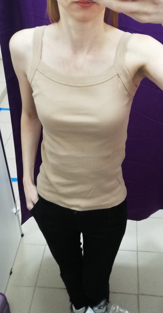 Маечка хорошая, приятная. Мне подошла. Ог-84